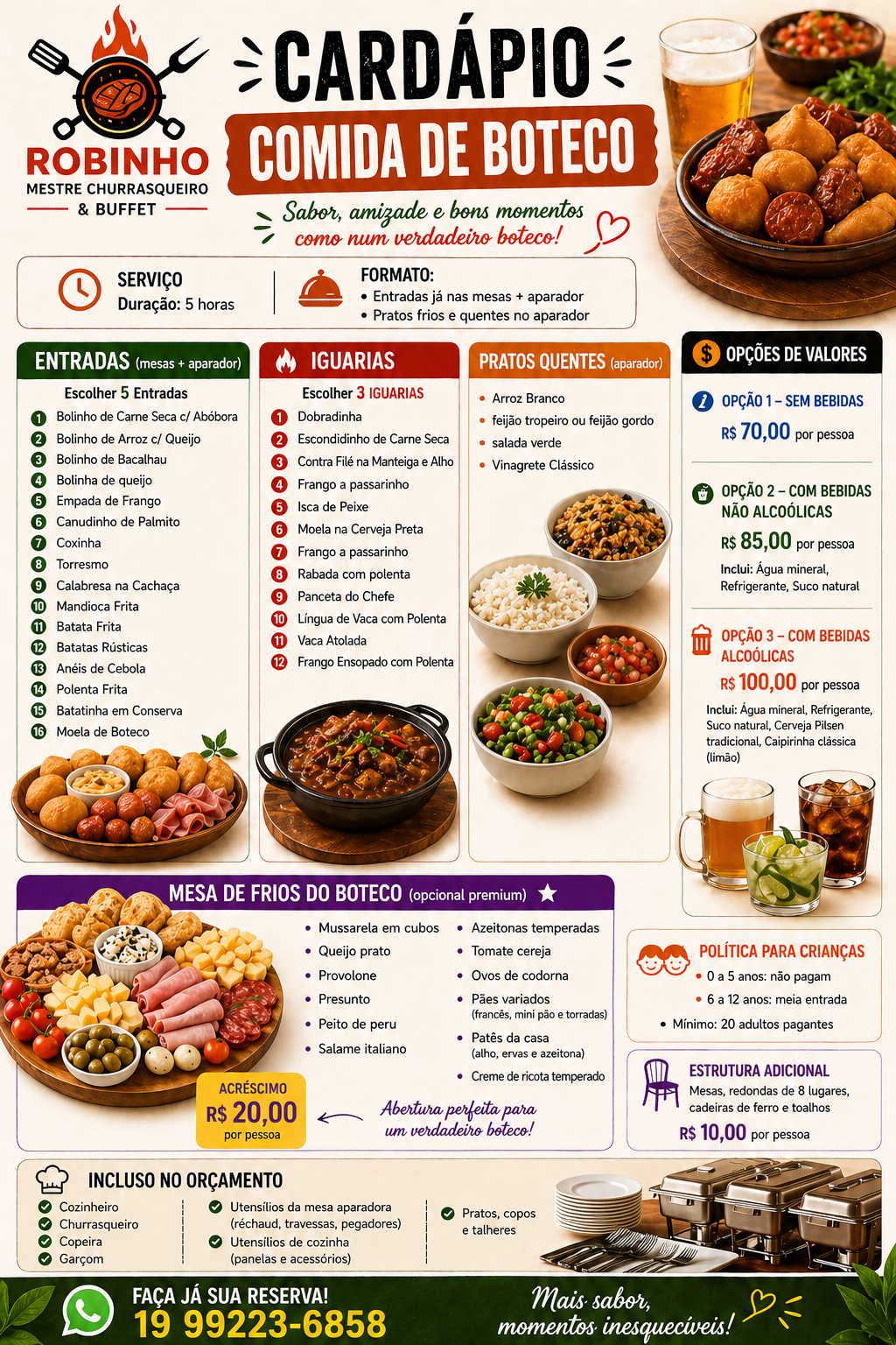 Cardápio Comida de Boteco